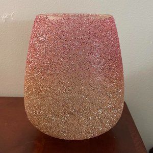 Glass Votives: Two Large Rose Gold Sparkle Ombre
